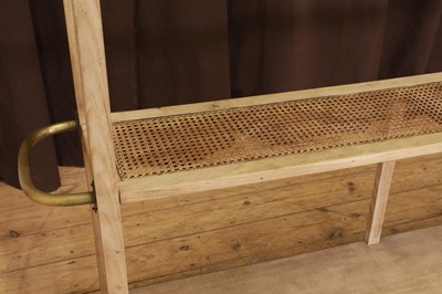 Lot 53 - A large ash, brass and cane luggage stand