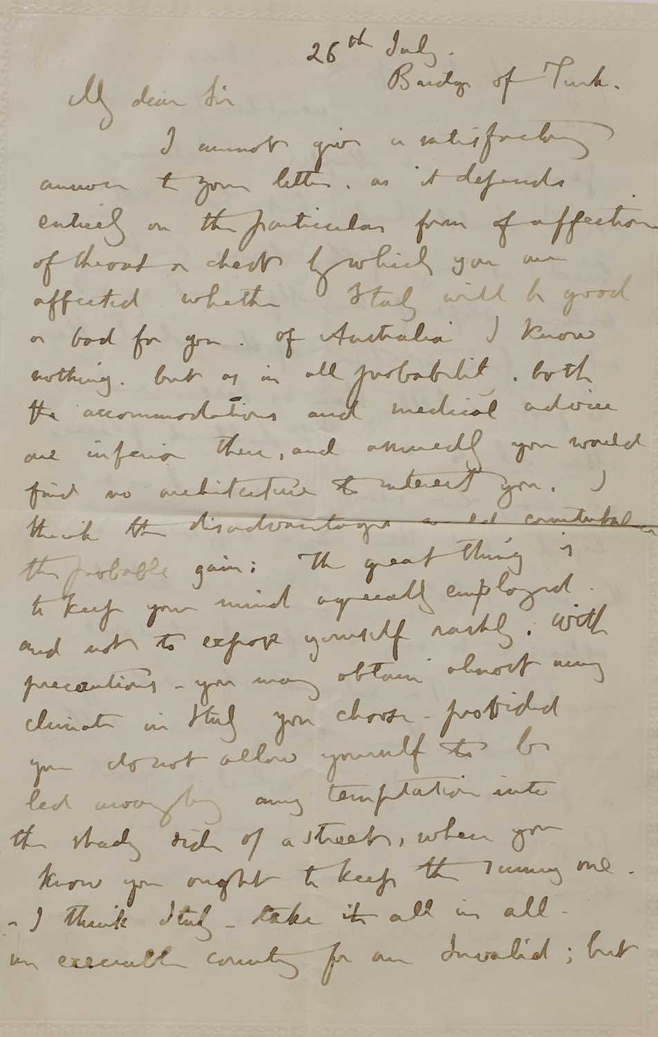 Lot 216 - John Ruskin (1819-1900)