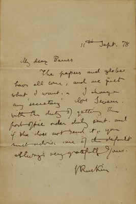 Lot 222 - John Ruskin (1819-1900)