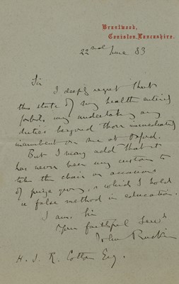 Lot 231 - John Ruskin (1819-1900)