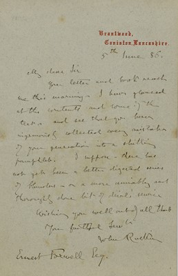 Lot 231 - John Ruskin (1819-1900)