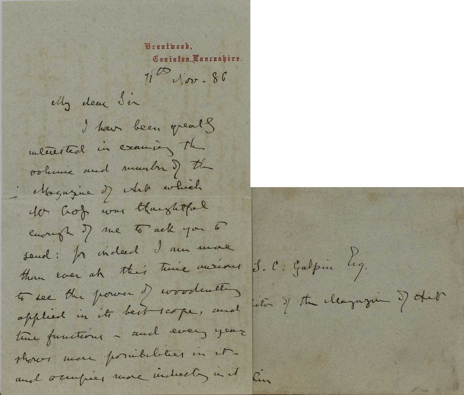 Lot 247 - John Ruskin (1819-1900)