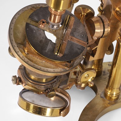 Lot 187 - A brass binocular microscope