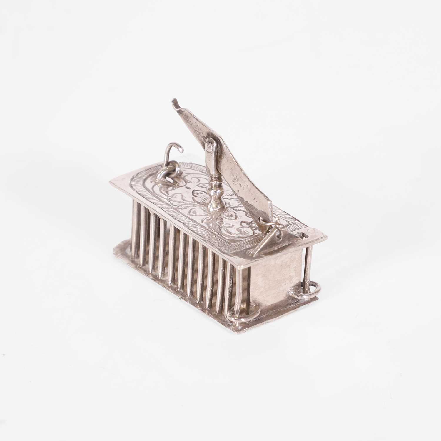 Lot 310 - A Dutch silver miniature mousetrap