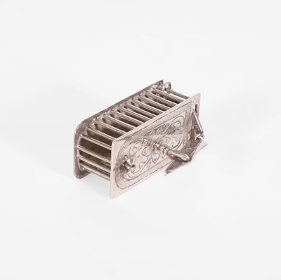 Lot 310 - A Dutch silver miniature mousetrap