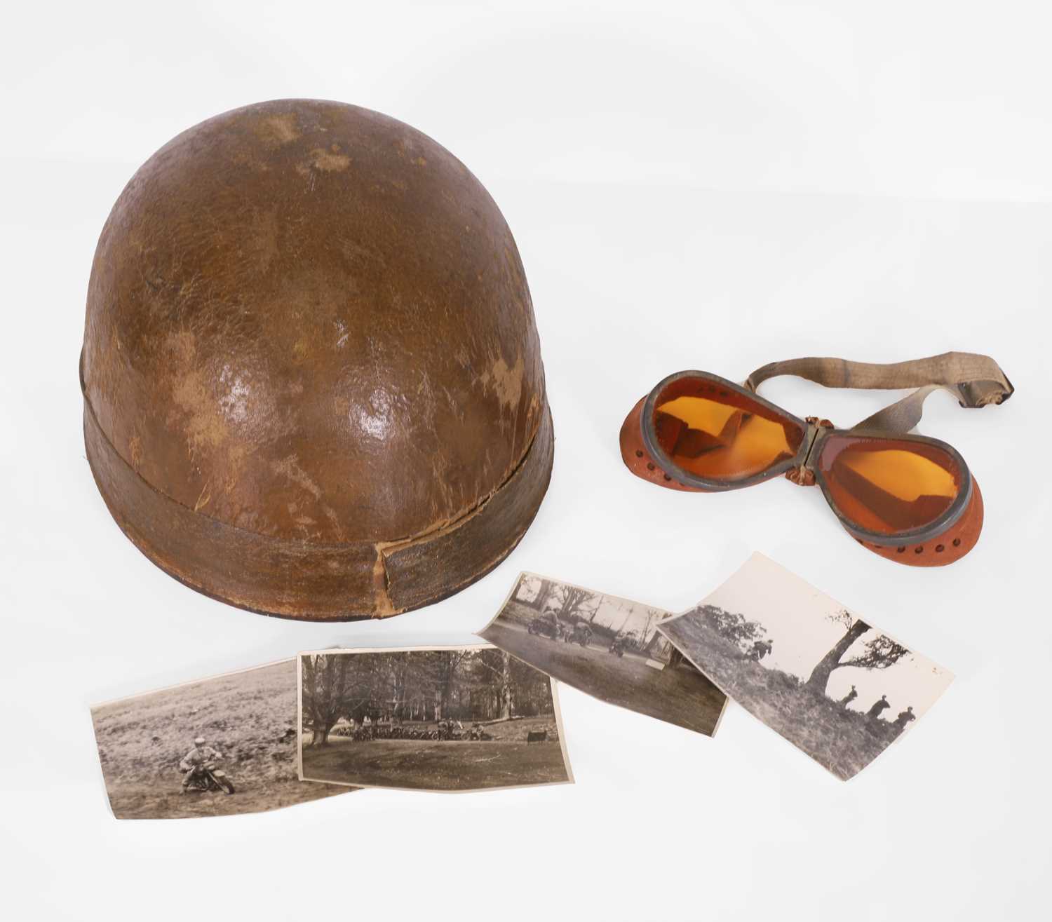 Lot 165 - A British Second World War despatch rider's helmet