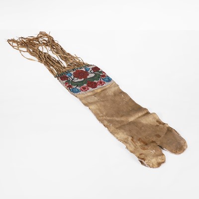 Lot 282 - A Native American beaded hide pipe bag