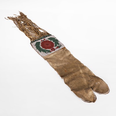 Lot 282 - A Native American beaded hide pipe bag
