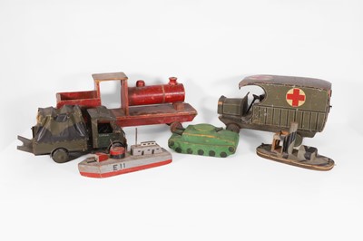 Lot 159 - A collection of six Second World War scratch-built vehicles