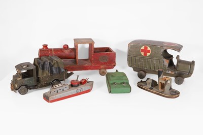 Lot 159 - A collection of six Second World War scratch-built vehicles