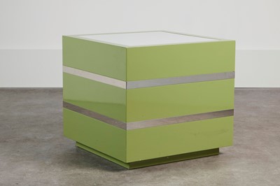 Lot 196 - An apple green lacquered lightbox side table
