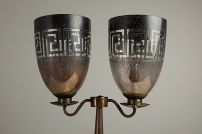 Lot 394 - A neoclassical brass table lamp