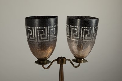 Lot 394 - A neoclassical brass table lamp