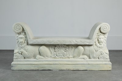 Lot 441 - A plaster maquette of a marble bench