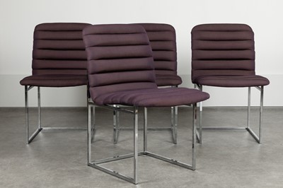 Lot 223 - A set of four nickel-framed dining chairs