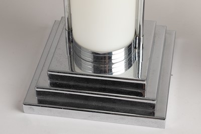 Lot 2 - A pair of Art Deco-style chrome uplighter table lamps