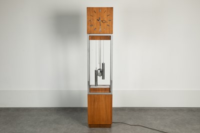 Lot 216 - An American walnut and chrome-mounted clock