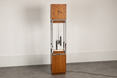 Lot 216 - An American walnut and chrome-mounted clock