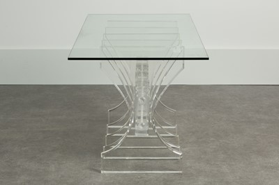 Lot 50 - A Lucite and glass dining table