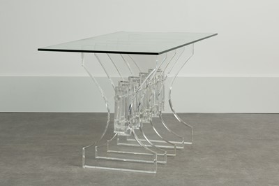Lot 50 - A Lucite and glass dining table