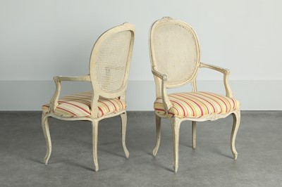 Lot 203 - A pair of painted armchairs