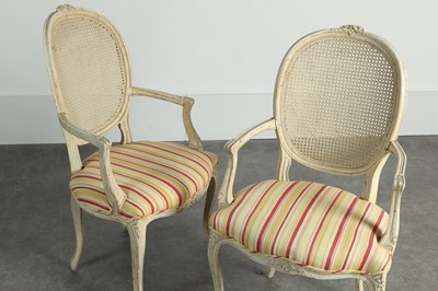 Lot 203 - A pair of painted armchairs