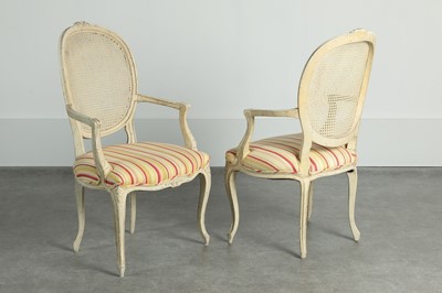 Lot 203 - A pair of painted armchairs