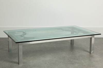 Lot 40 - An aluminium and glass coffee table