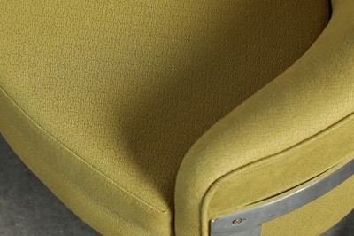 Lot 51 - A steel and upholstered armchair