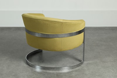 Lot 51 - A steel and upholstered armchair