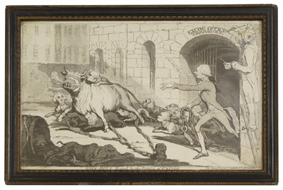 Lot 36 - GILLRAY, James: JOHN-BULL, Baited by the DOGS of Excise. Etching