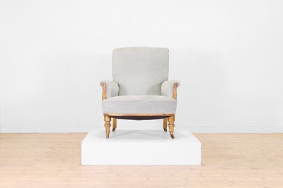 Lot 28 - A late Victorian upholstered armchair by William Bertram & Sons, London