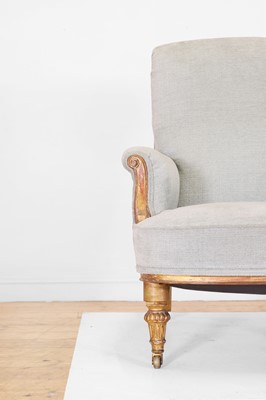 Lot 28 - A late Victorian upholstered armchair by William Bertram & Sons, London