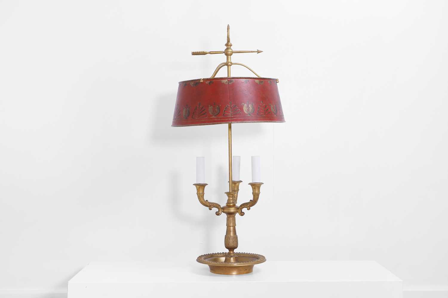 Lot 395 - A gilt-bronze bouillotte table lamp