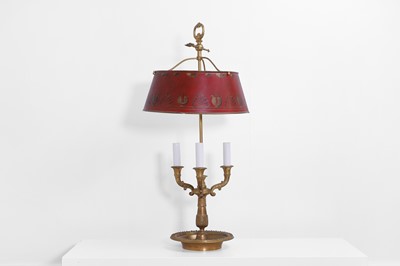 Lot 395 - A gilt-bronze bouillotte table lamp
