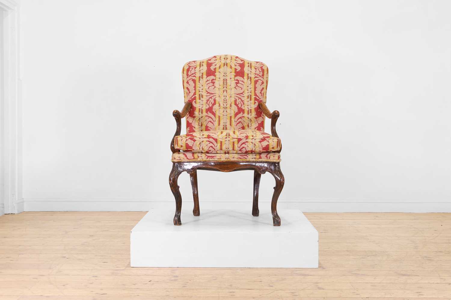Lot 95 - A walnut armchair