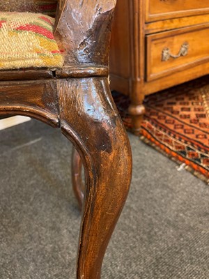 Lot 95 - A walnut armchair