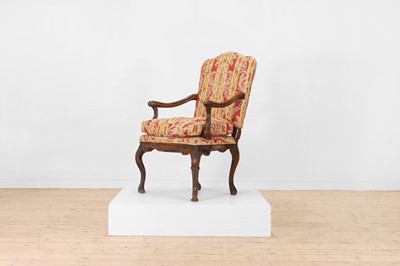 Lot 95 - A walnut armchair