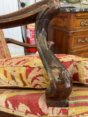 Lot 95 - A walnut armchair