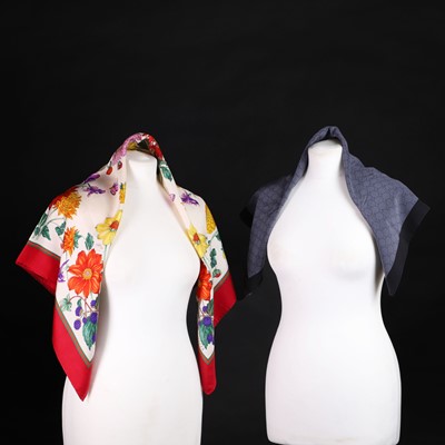 Lot 1418 - Two Gucci silk scarves