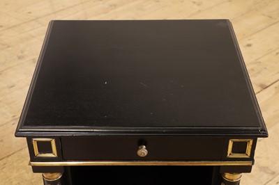 Lot 42 - A pair of Directoire-style ebonised bedside cabinets