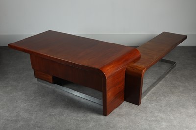 Lot 228 - A walnut executive desk
