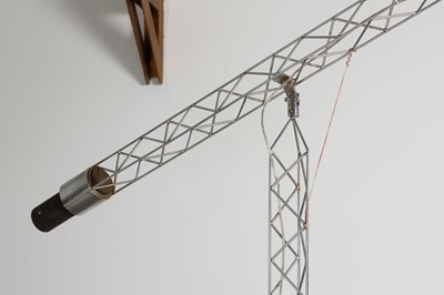 Lot 149 - A monumental adjustable crane floor lamp