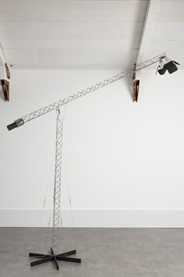 Lot 149 - A monumental adjustable crane floor lamp