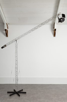 Lot 149 - A monumental adjustable crane floor lamp