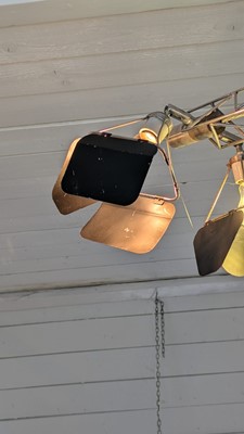 Lot 149 - A monumental adjustable crane floor lamp