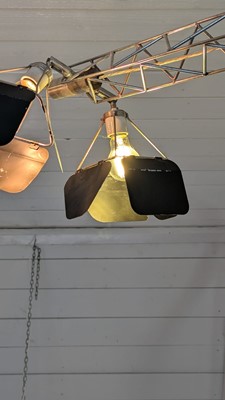 Lot 149 - A monumental adjustable crane floor lamp