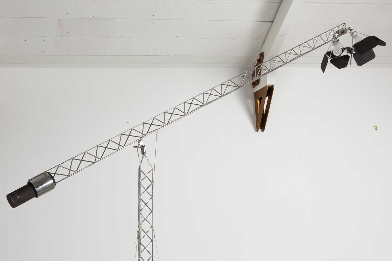 Lot 149 - A monumental adjustable crane floor lamp