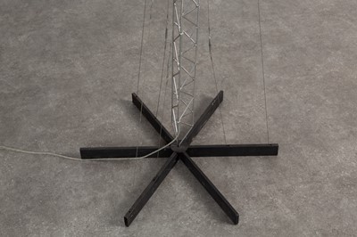 Lot 149 - A monumental adjustable crane floor lamp