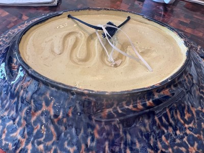 Lot 187 - A Palissy ware-style large oval dish